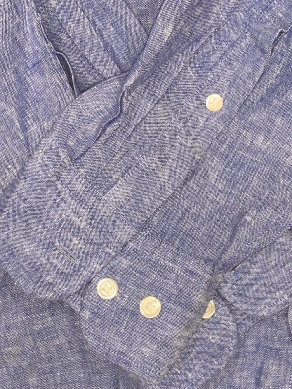 Charles Tyrwhitt Men's Linen Classic Fit Blue Button-Up Long Sleeve XL SKU 014 - Picture 3 of 6